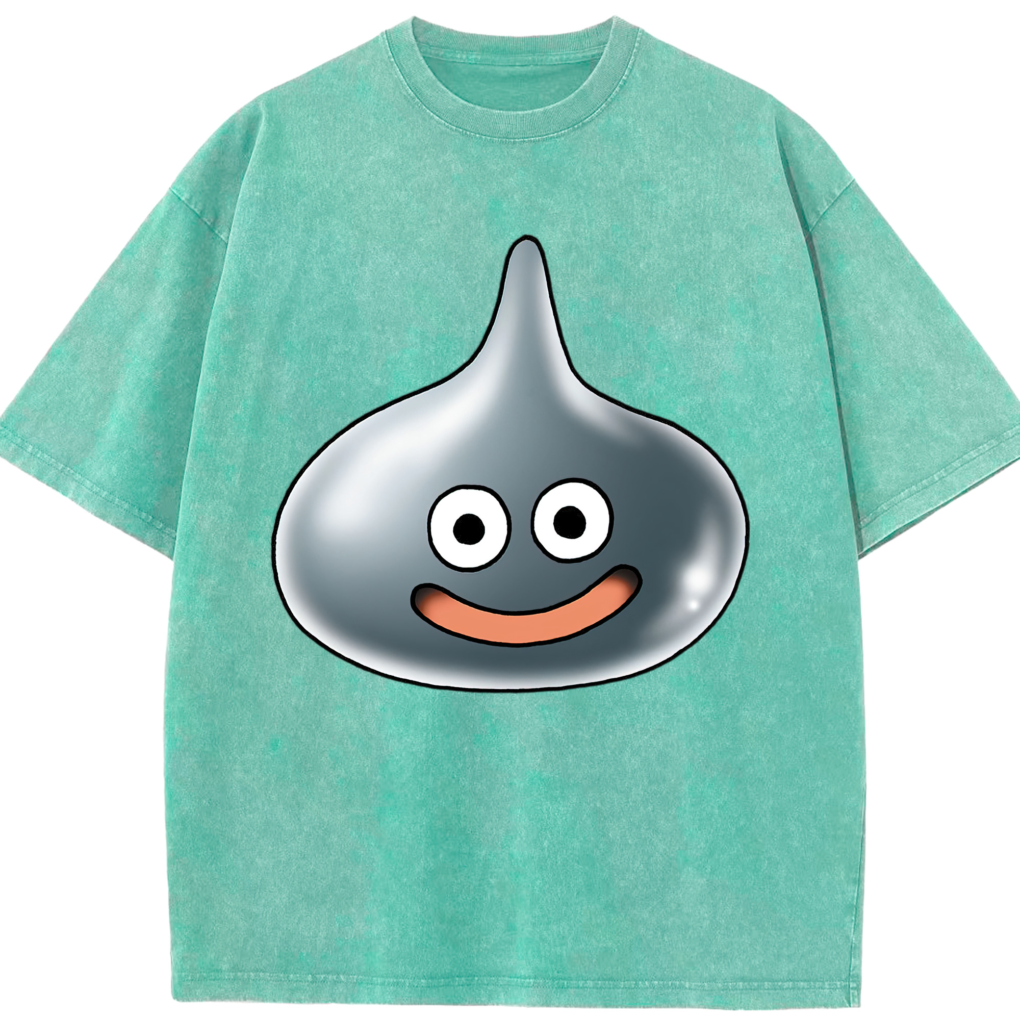 （画像用） ドラゴンクエスト Doragon Kuesuto Dragon Quest 綿100% ヴィンテージ風 半袖Tシャツ（フロントプリント）